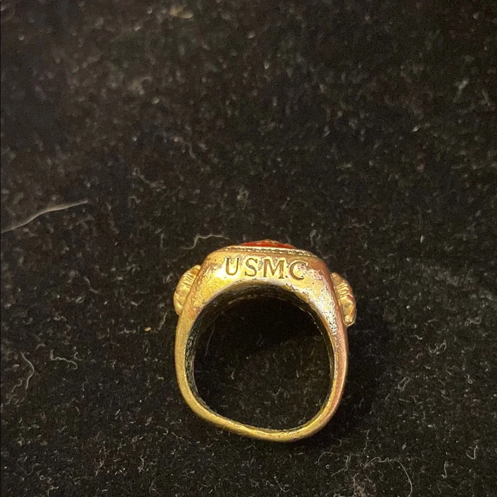 Gold and Red Marine Corps Ring Milton - Picture 5 of 16